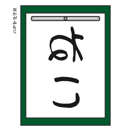 鏡文字の図(ねこと書いてある)